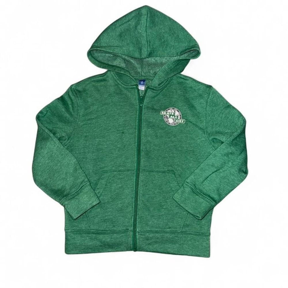 OLD NAVY GREEN SKATER‎ ZIP UP HOODIE BOYS 8 LIKE NEW